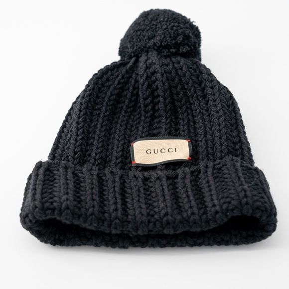 size S - Gucci Knit Wool Hat Label Black - Picture 1 of 4